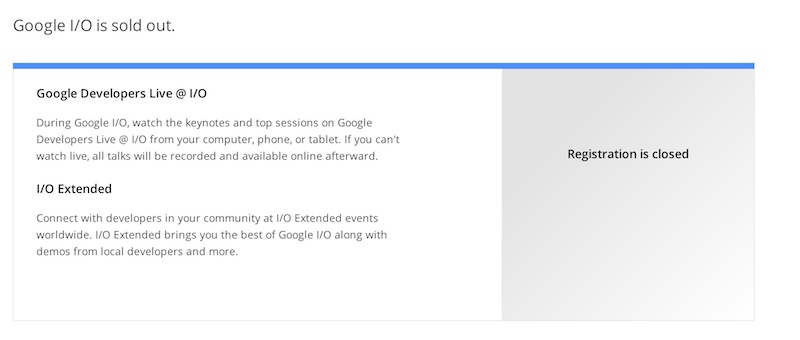 Google IO closed